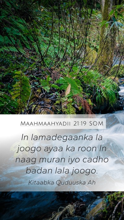 Maahmaahyadii 21:19 SOM Bible Verse Image