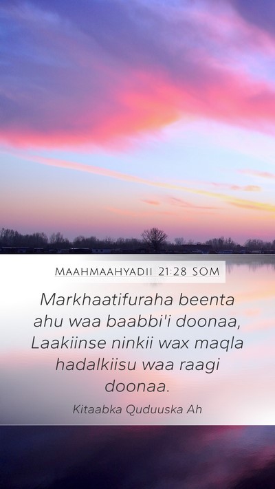 Maahmaahyadii 21:28 SOM Bible Verse Image