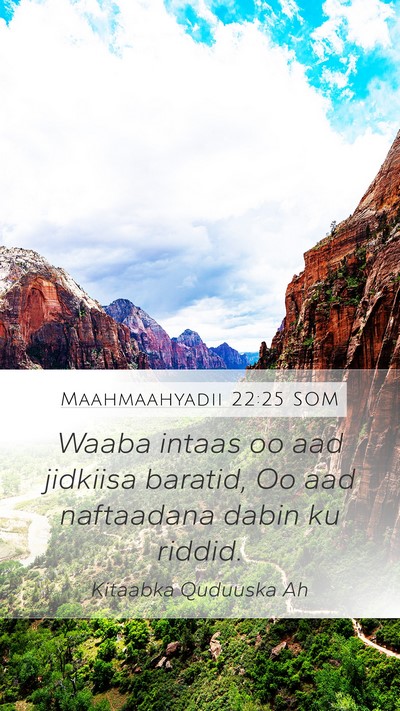 Maahmaahyadii 22:25 SOM Mobile Phone Wallpaper - Waaba intaas oo aad jidkiisa baratid, Oo aad - Mobile Bible Verse Wallpaper