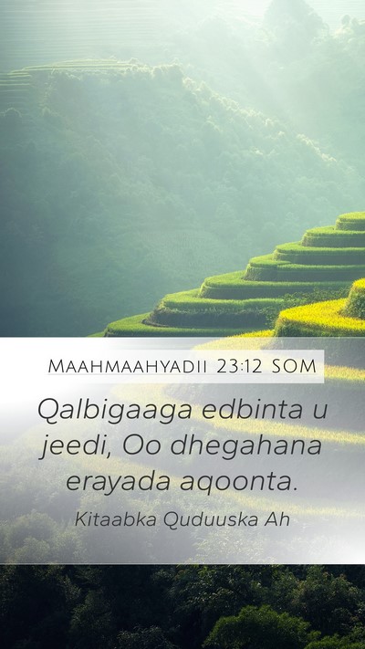 Maahmaahyadii 23:12 SOM Bible Verse Image