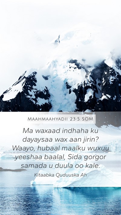 Maahmaahyadii 23:5 SOM Bible Verse Image
