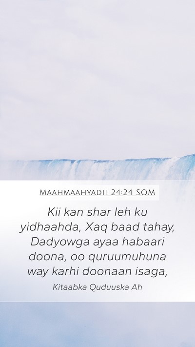 Maahmaahyadii 24:24 SOM Bible Verse Image