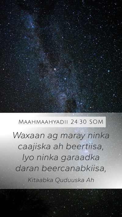 Maahmaahyadii 24:30 SOM Bible Verse Image