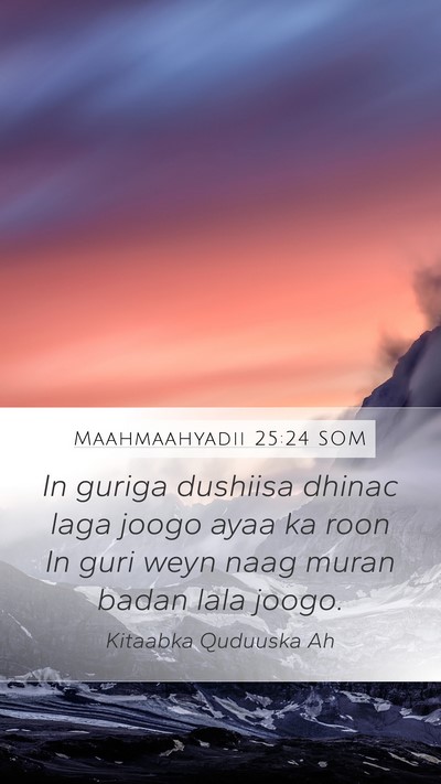 Maahmaahyadii 25:24 SOM Bible Verse Image