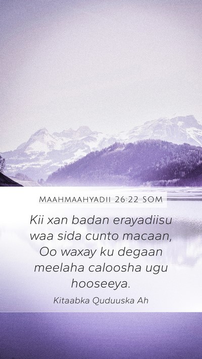 Maahmaahyadii 26:22 SOM Bible Verse Image