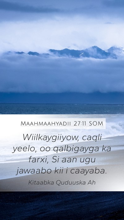 Maahmaahyadii 27:11 SOM Bible Verse Image