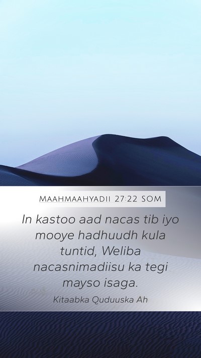 Maahmaahyadii 27:22 SOM Mobile Phone Wallpaper - In kastoo aad nacas tib iyo mooye hadhuudh kula - Mobile Bible Verse Wallpaper