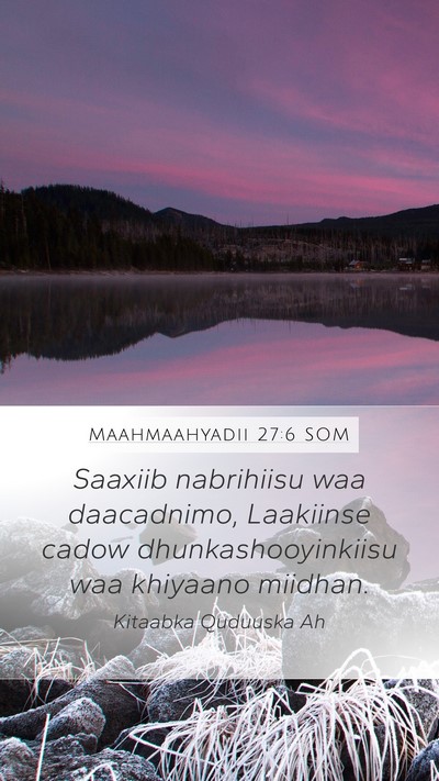 Maahmaahyadii 27:6 SOM Mobile Phone Wallpaper - Saaxiib nabrihiisu waa daacadnimo, Laakiinse - Mobile Bible Verse Wallpaper
