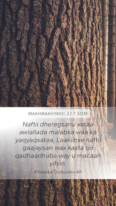 Maahmaahyadii 27:7 SOM Mobile Phone Wallpaper - Naftii dheregsanu xataa awlallada malabka waa ka - Mobile Bible Verse Wallpaper