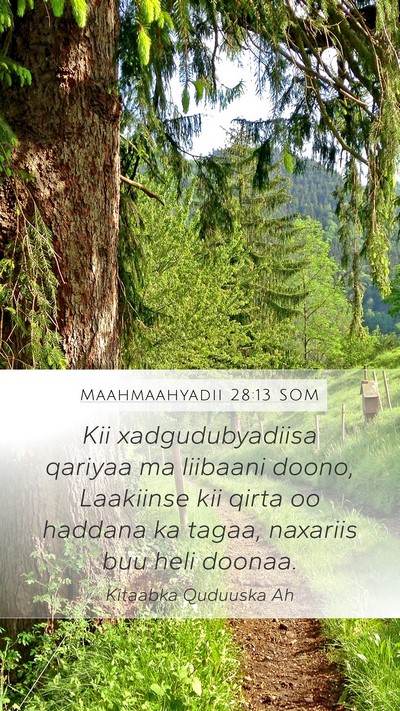 Maahmaahyadii 28:13 SOM Bible Verse Image