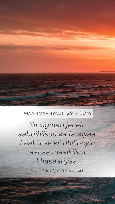Maahmaahyadii 29:3 SOM Bible Verse Image