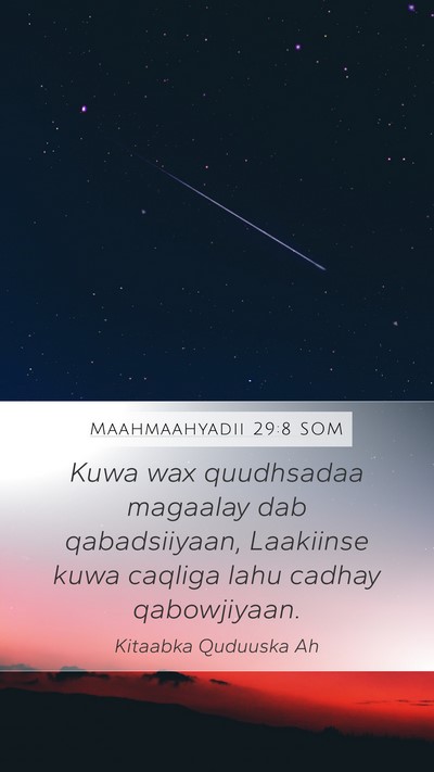 Maahmaahyadii 29:8 SOM Bible Verse Image