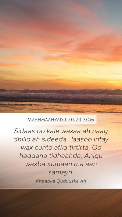 Maahmaahyadii 30:20 SOM Bible Verse Image
