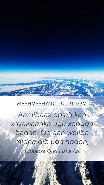 Maahmaahyadii 30:30 SOM Bible Verse Image
