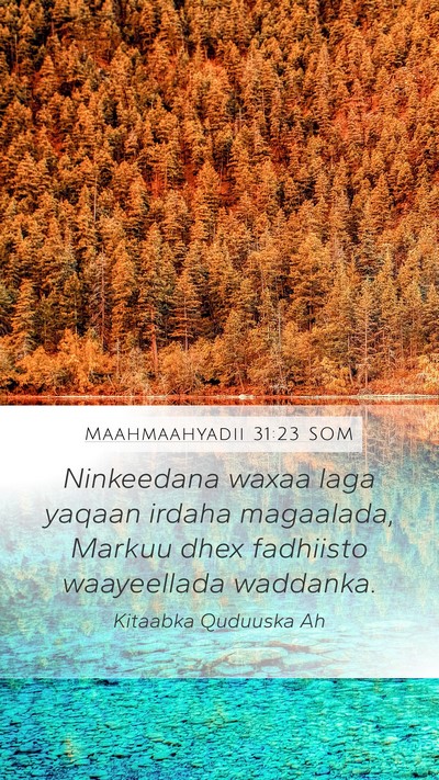 Maahmaahyadii 31:23 SOM Bible Verse Image