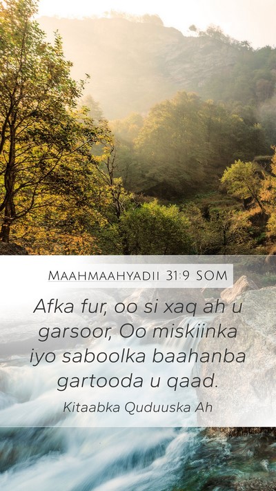 Maahmaahyadii 31:9 SOM Bible Verse Image