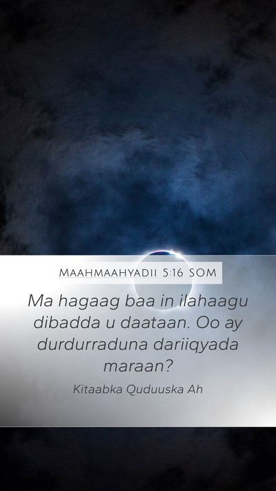 Maahmaahyadii 5:16 SOM Bible Verse Image