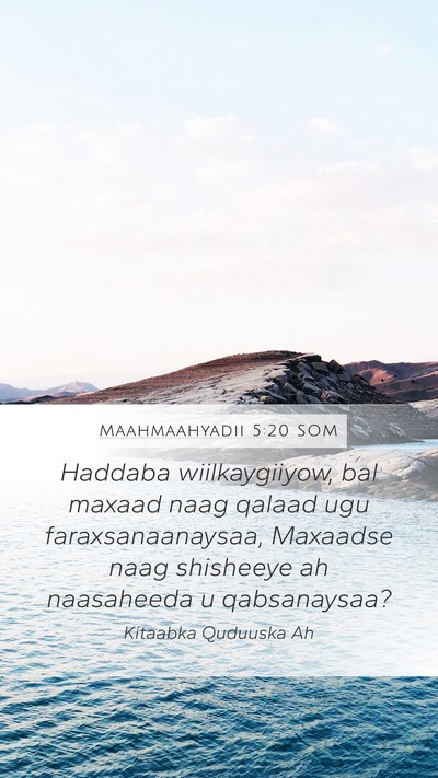 Maahmaahyadii 5:20 SOM Bible Verse Image