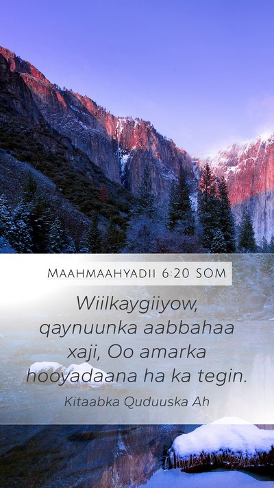 Maahmaahyadii 6:20 SOM Bible Verse Image