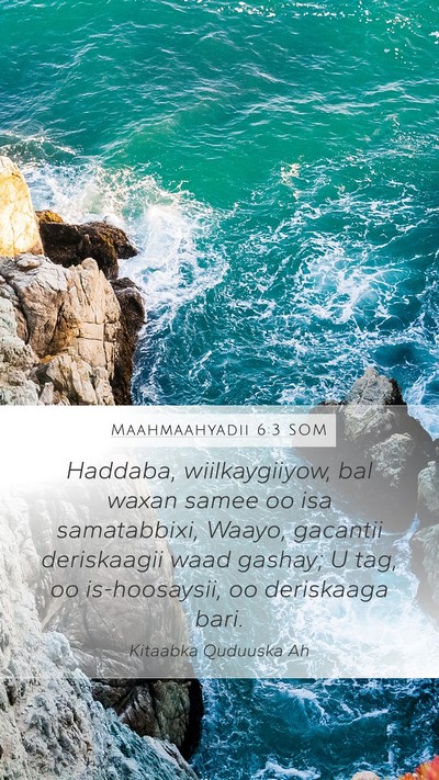 Maahmaahyadii 6:3 SOM Bible Verse Image