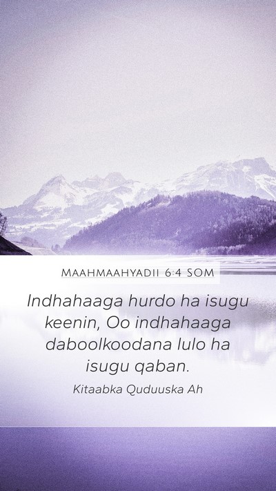 Maahmaahyadii 6:4 SOM Bible Verse Image