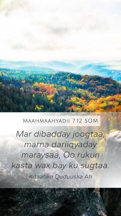 Maahmaahyadii 7:12 SOM Bible Verse Image
