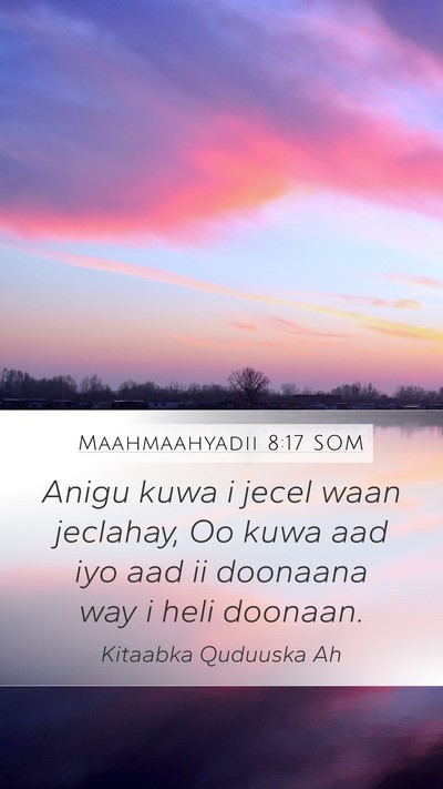 Maahmaahyadii 8:17 SOM Bible Verse Image