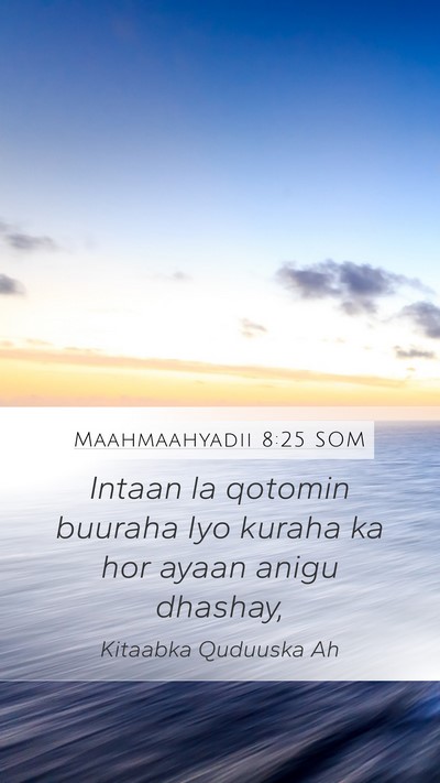 Maahmaahyadii 8:25 SOM Bible Verse Image