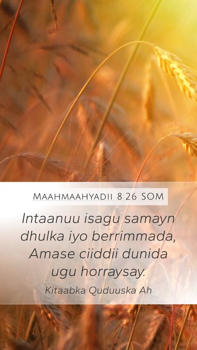 Maahmaahyadii 8:26 SOM Bible Verse Image