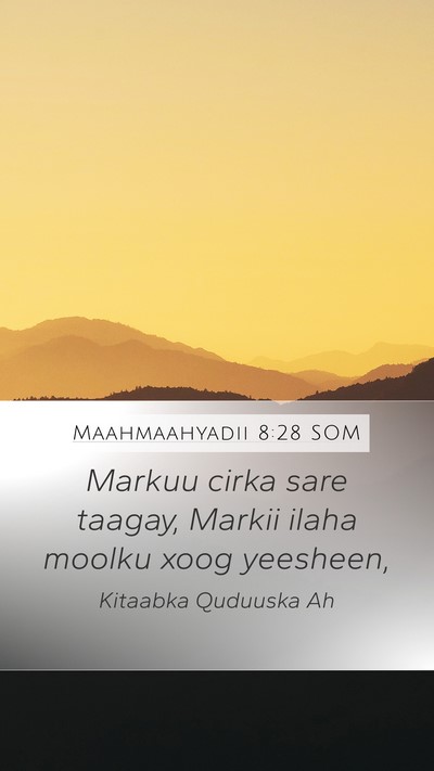 Maahmaahyadii 8:28 SOM Bible Verse Image