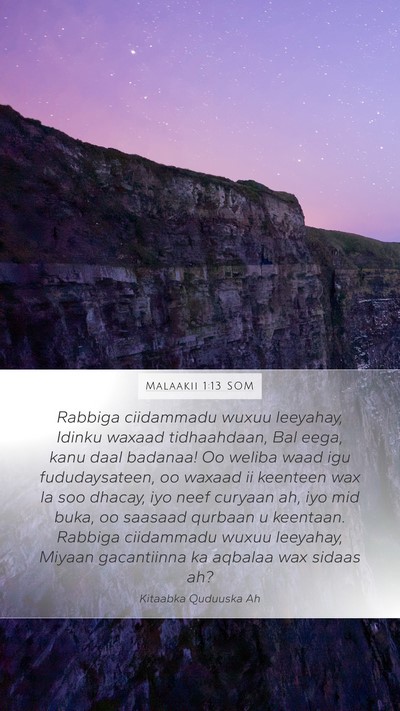 Malaakii 1:13 SOM Bible Verse Image