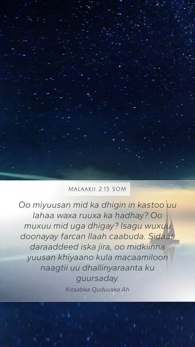 Malaakii 2:15 SOM Bible Verse Image