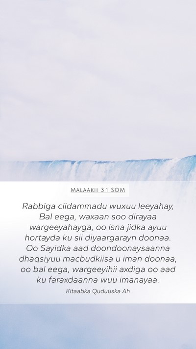 Malaakii 3:1 SOM Bible Verse Image