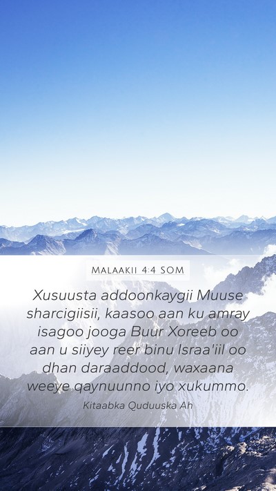 Malaakii 4:4 SOM Bible Verse Image