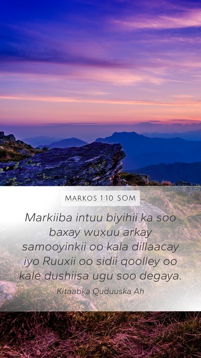 Markos 1:10 SOM Bible Verse Image
