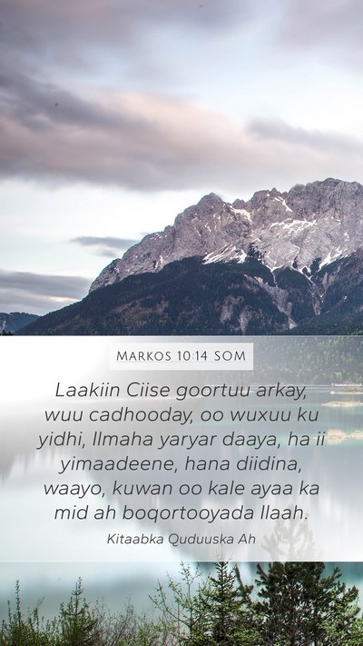 Markos 10:14 SOM Bible Verse Image