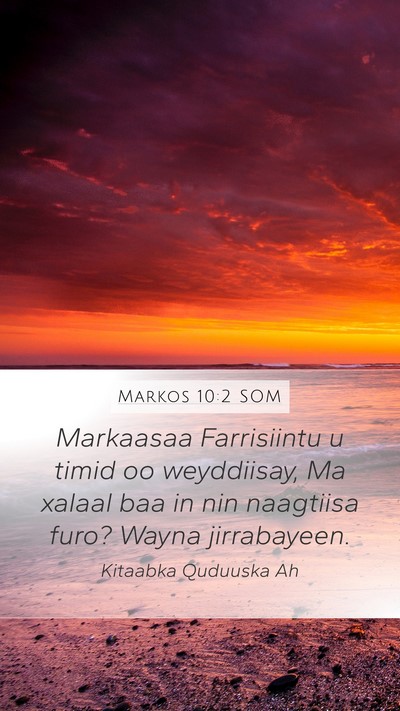 Markos 10:2 SOM Bible Verse Image