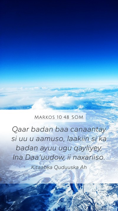 Markos 10:48 SOM Bible Verse Image