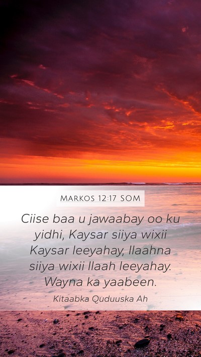 Markos 12:17 SOM Bible Verse Image