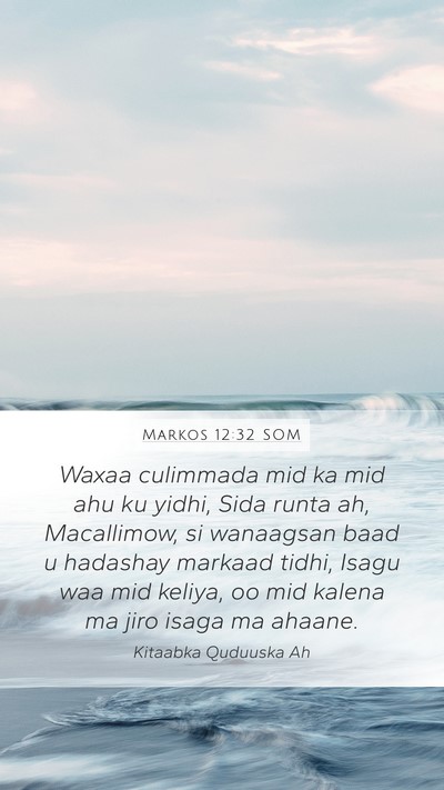 Markos 12:32 SOM Bible Verse Image