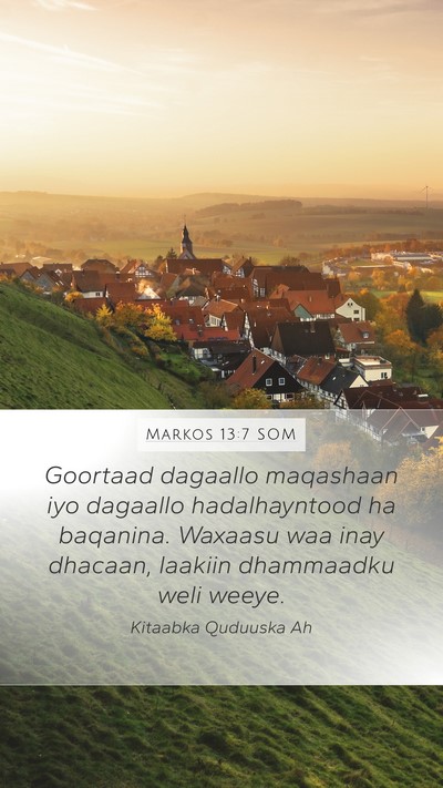 Markos 13:7 SOM Bible Verse Image