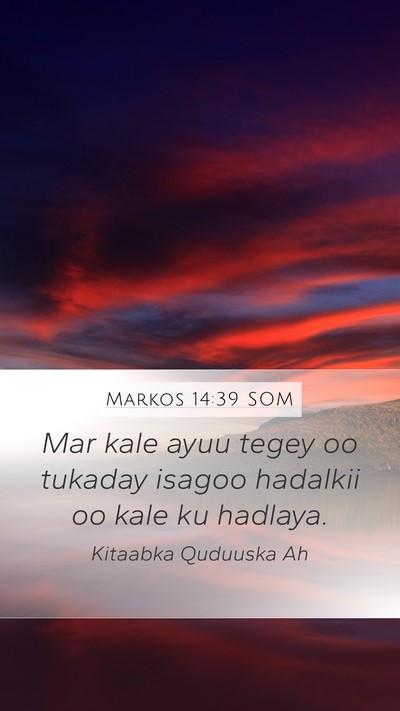Markos 14:39 SOM Bible Verse Image