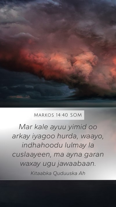 Markos 14:40 SOM Bible Verse Image