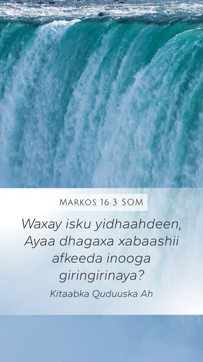 Markos 16:3 SOM Bible Verse Image