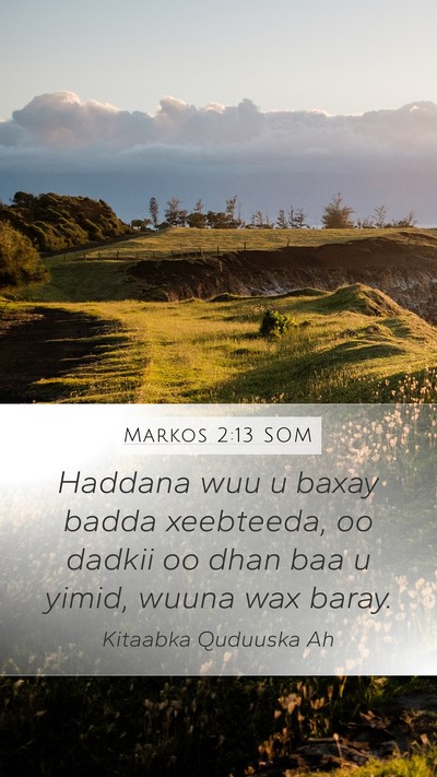 Markos 2:13 SOM Bible Verse Image