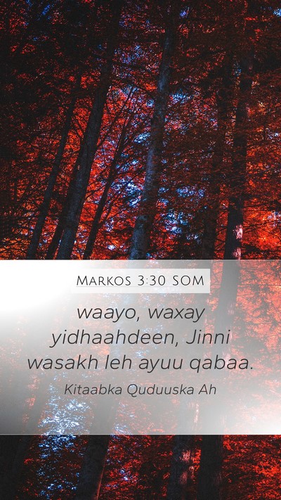 Markos 3:30 SOM Bible Verse Image