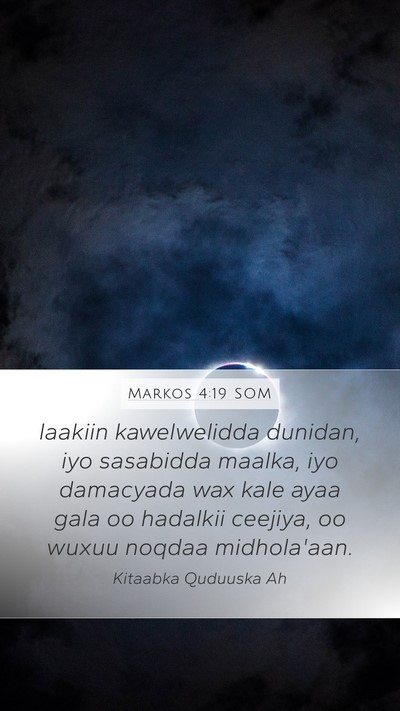 Markos 4:19 SOM Bible Verse Image