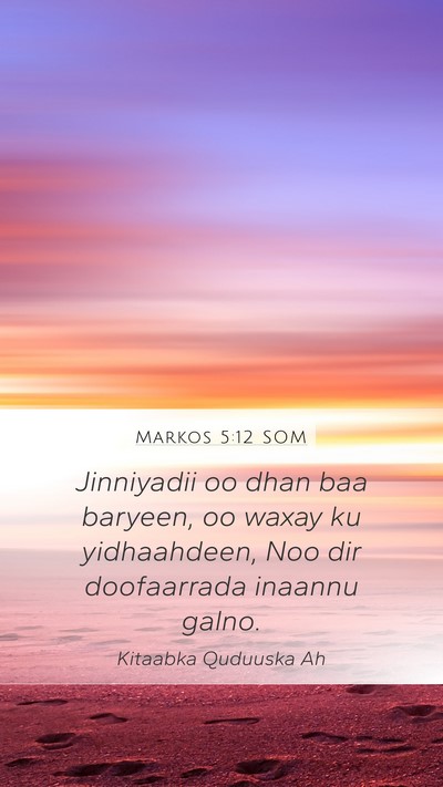 Markos 5:12 SOM Mobile Phone Wallpaper - Jinniyadii oo dhan baa baryeen, oo waxay ku - Mobile Bible Verse Wallpaper
