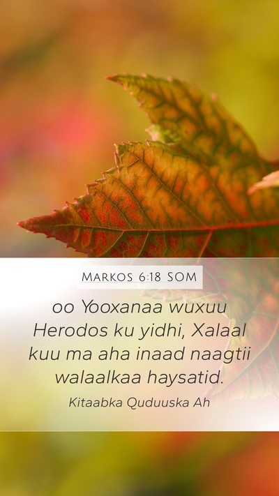 Markos 6:18 SOM Bible Verse Image