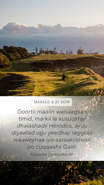 Markos 6:21 SOM Bible Verse Image